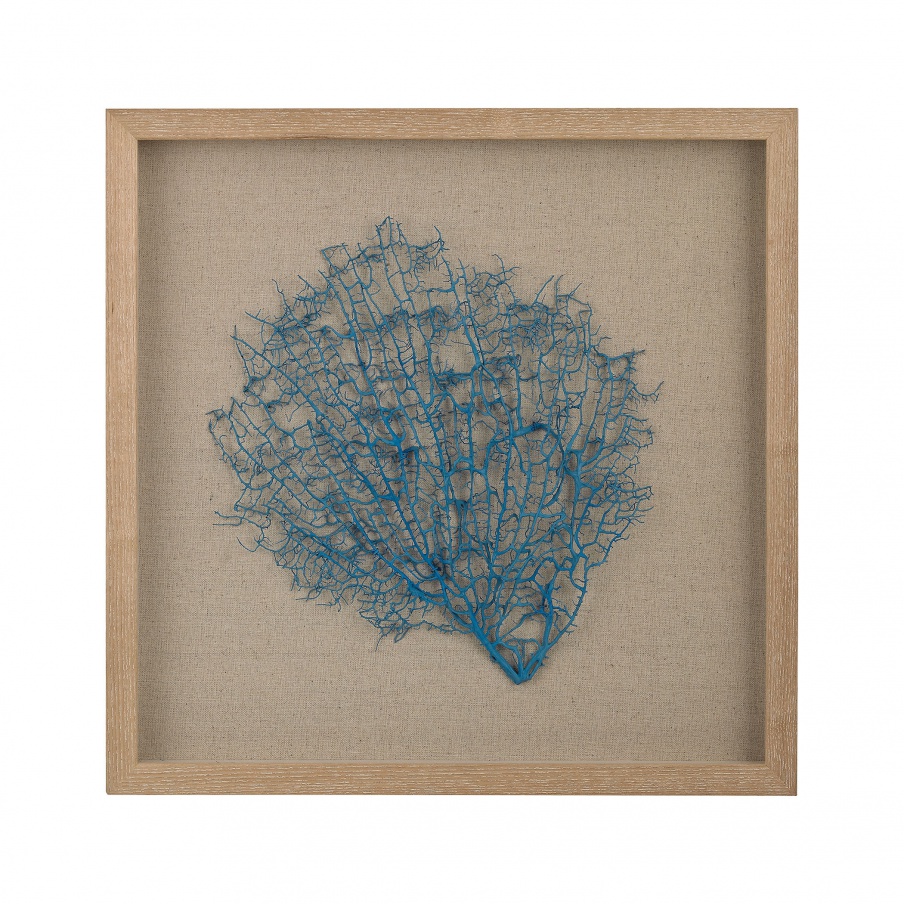 Wand-Dekor-Turquoise Sea Fan on Natural Linen Dimond Home