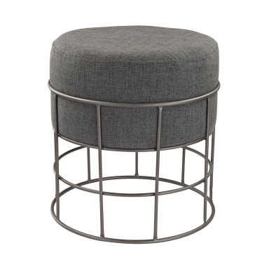 Hocker Pewter and Grey Linen Petzen