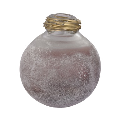 Vase Metal Neck Globe Vase
