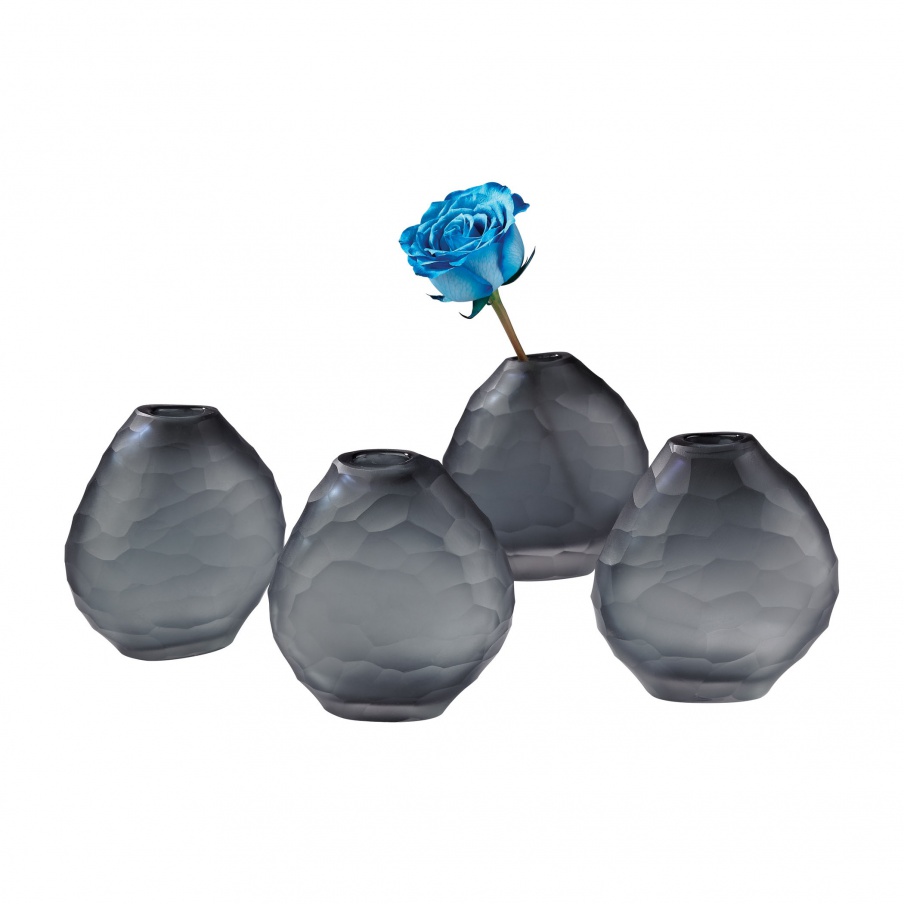 Vase Pebble Cut Vases - Grey Dimond Home