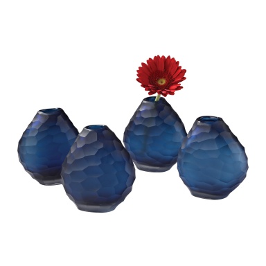 Vase Pebble Cut Vases - Blue