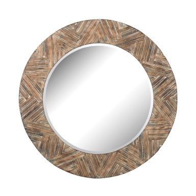 Wall Large Round Wicker Mirror