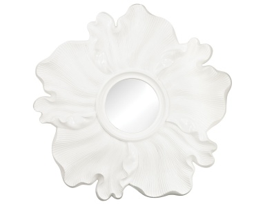 Wand-Gloss White Flower Mirror Dimond Home