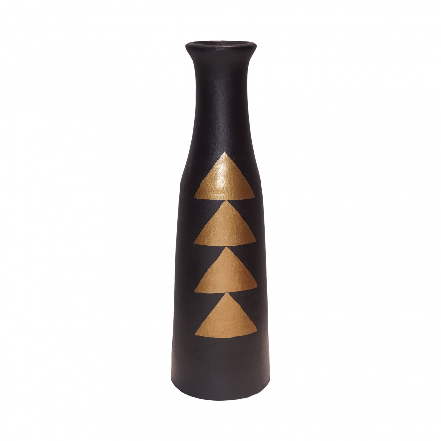 Vase Golden Verticals Vase Flute Dimond Home