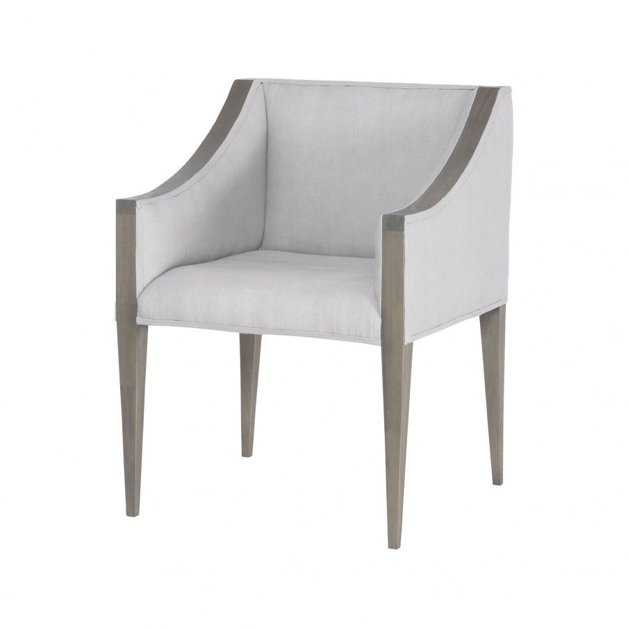 Sessel Ashley Side Chair In Waterfront Stain Grey Morning Mist With Linen Upholestery Dimond Home