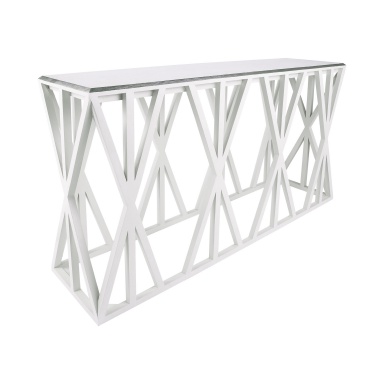 Die Konsole Weft Tressle Console In Grain De Bois Cappucino Foam And Silver Leaf