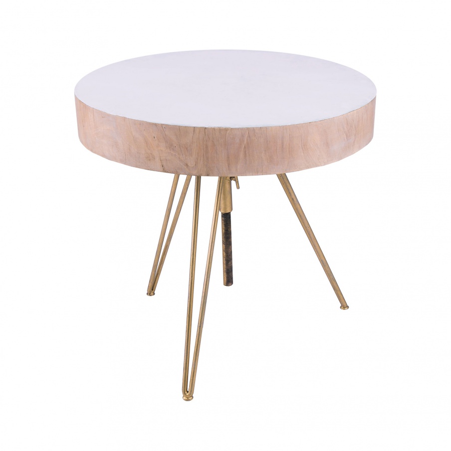 Der Tisch Biarritz Suar Wood Accent Table With Gold Metal Legs Dimond Home