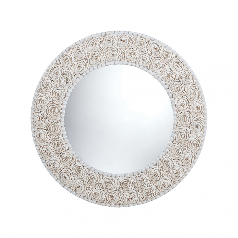 Wandhalter Floral Pattern Clam Shell Framed Mirror Dimond Home
