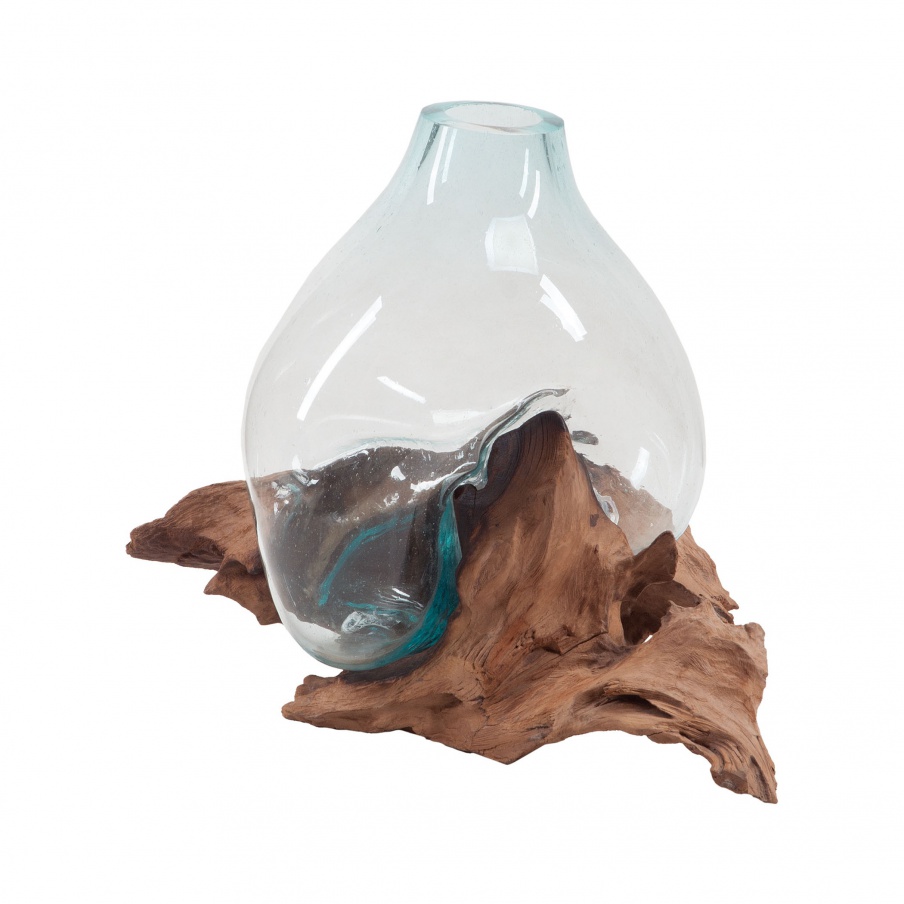 Vase Driftwood Glass Bottle Dimond Home