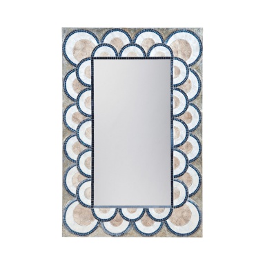 Wall Art Deco Capiz Shell And Glass Mosaic Mirror