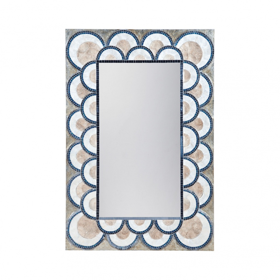 Wall Art Deco Capiz Shell And Glass Mosaic Mirror Dimond Home