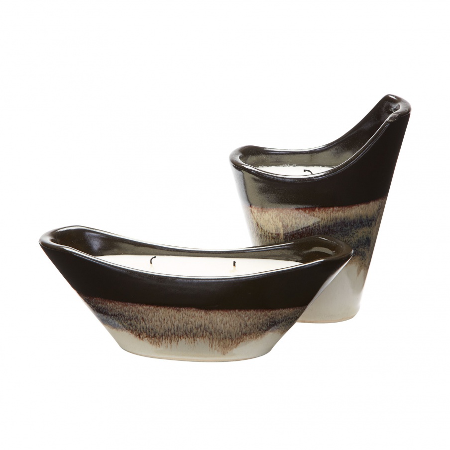 Zubehör Filled Reaction Candleholders In Cascade Mocca - Set Of 2 Dimond Home