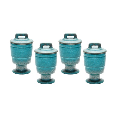 Kerzenhalter Metallic Patina Filled Votive - Set Of 4