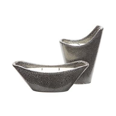 Kerzenhalter Filled Reaction Candleholders In Grey - Set Of 2
