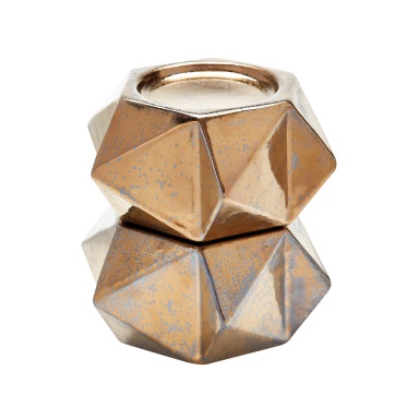 Kerzenhalter Large Ceramic Star Candle Holders - Gold. Set Of 2