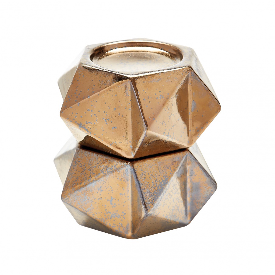 Kerzenhalter Large Ceramic Star Candle Holders - Gold. Set Of 2 Dimond Home