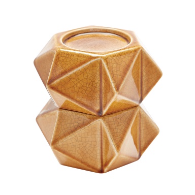 Kerzenhalter Large Ceramic Star Candle Holders - Honey. Set Of 2
