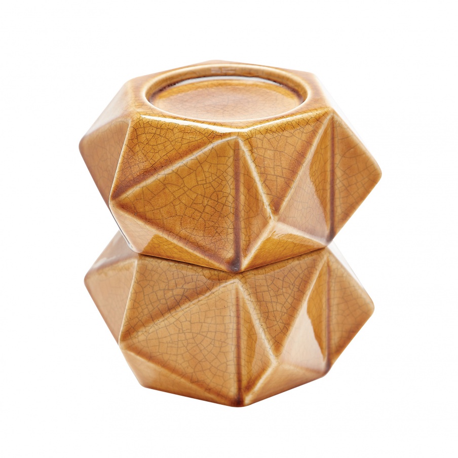 Kerzenhalter Large Ceramic Star Candle Holders - Honey. Set Of 2 Dimond Home