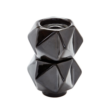 Kerzenhalter Small Ceramic Star Candle Holders - Black. Set Of 2