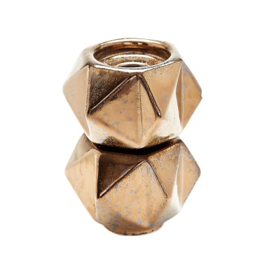 Kerzenhalter Small Ceramic Star Candle Holders - Gold. Set Of 2
