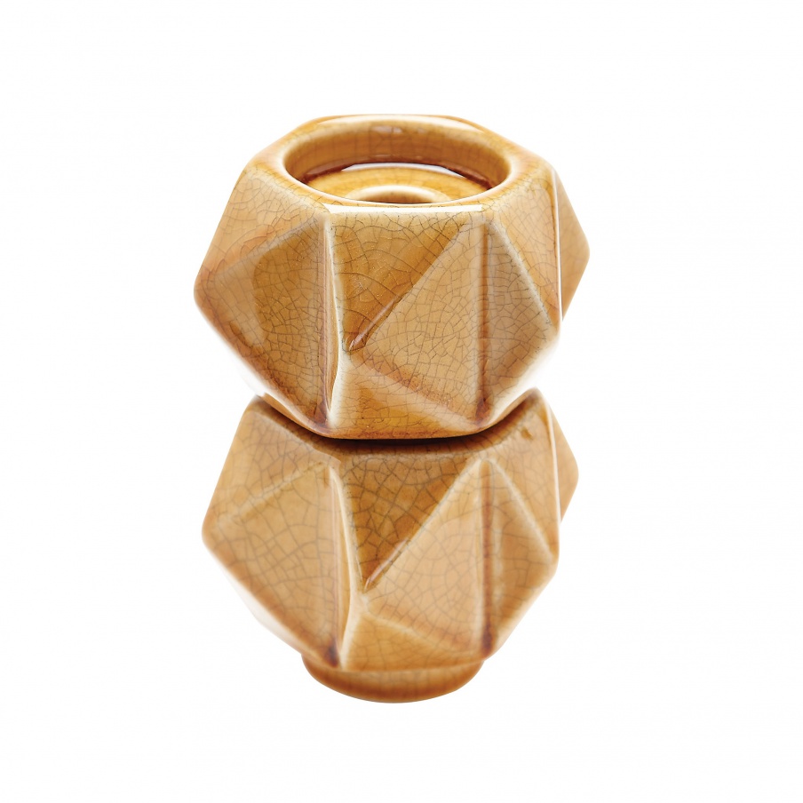 Kerzenhalter Small Ceramic Star Candle Holders - Honey. Set Of 2 Dimond Home