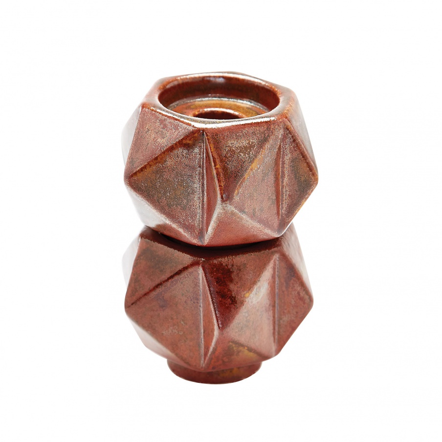 Kerzenhalter Small Ceramic Star Candle Holders - Russet. Set Of 2 Dimond Home
