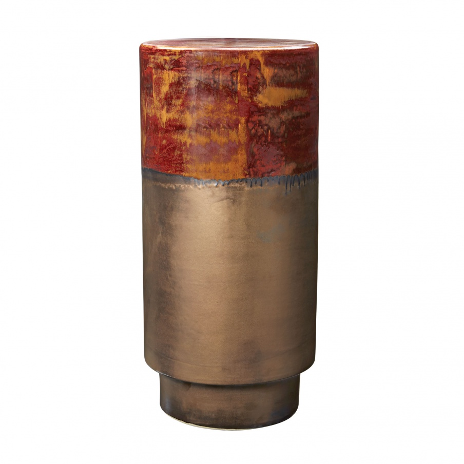 Hocker Tall Coffee & Burnt Gold Garden Stool Dimond Home