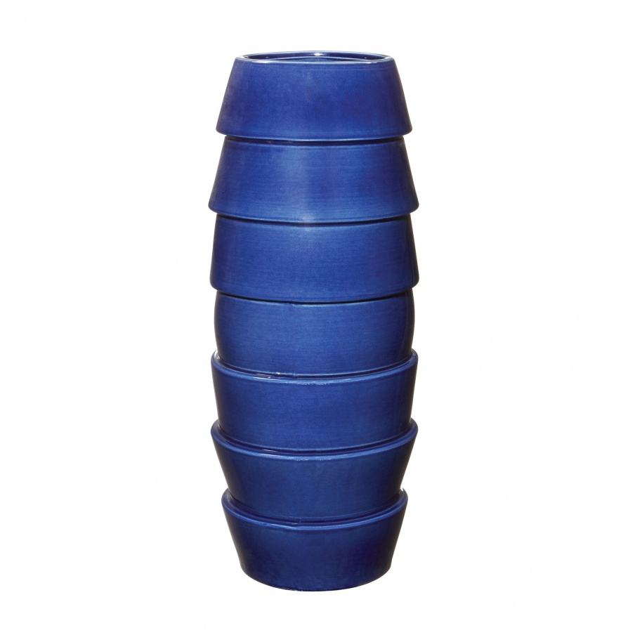 Vase Tall Denim Crackle PSD Vessel Dimond Home