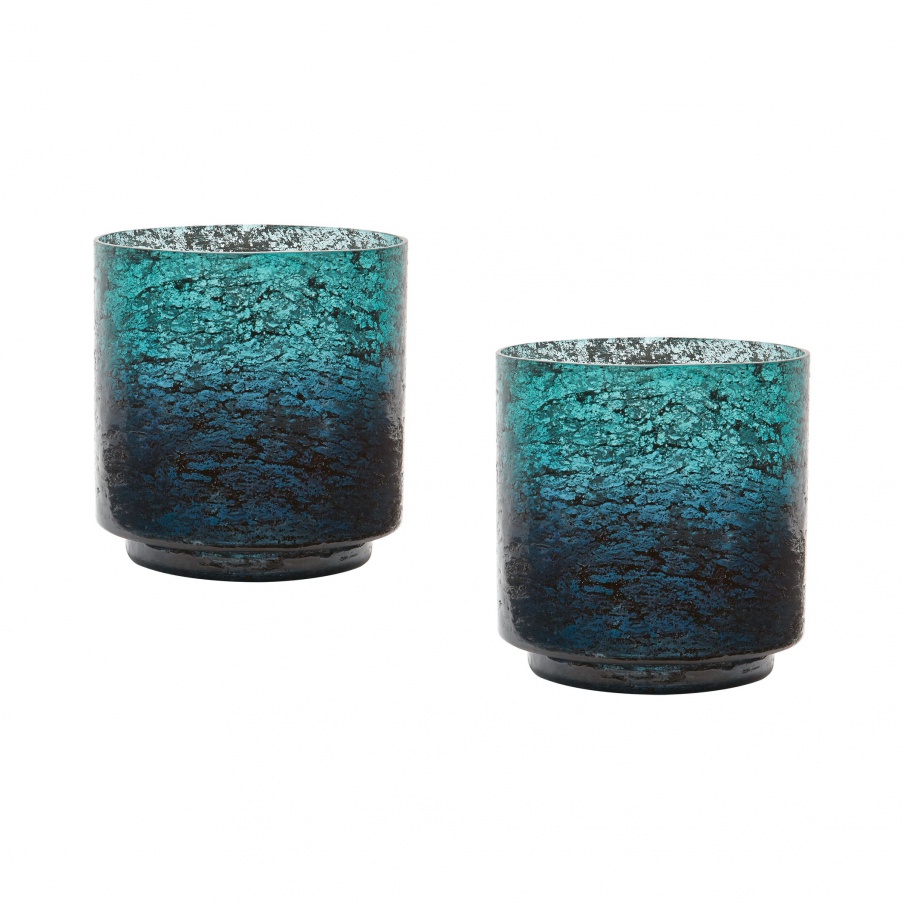 Vase Emerald Ombre Hurricane - Set Of 2 Dimond Home