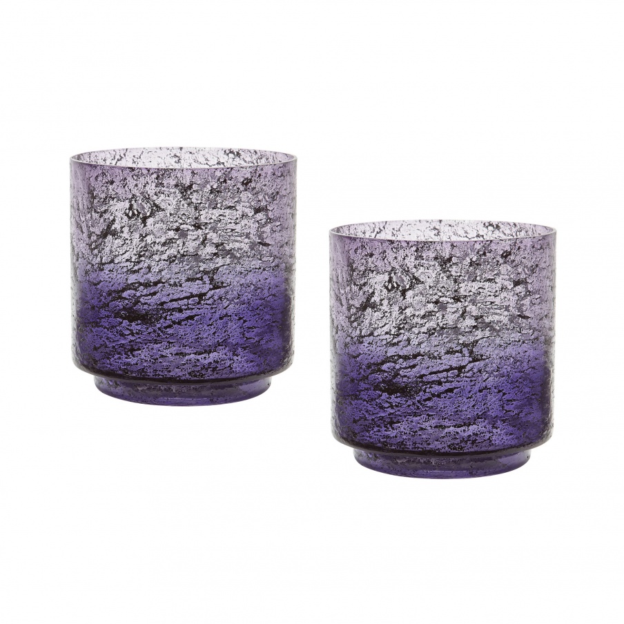 Vase Plum Ombre Hurricane - Set Of 2 Dimond Home