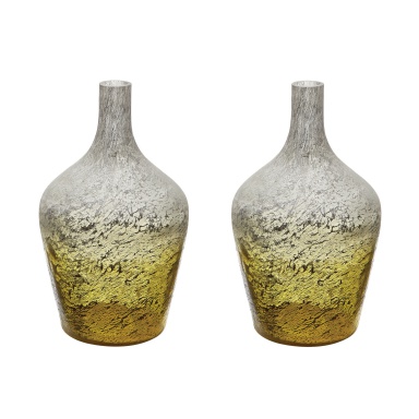 Vase Lemon Ombre Bottle - Set Of 2