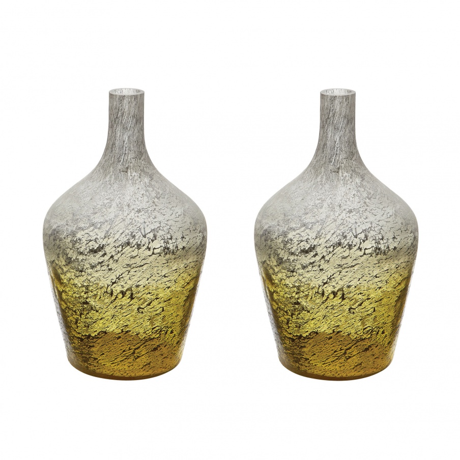 Vase Lemon Ombre Bottle - Set Of 2 Dimond Home