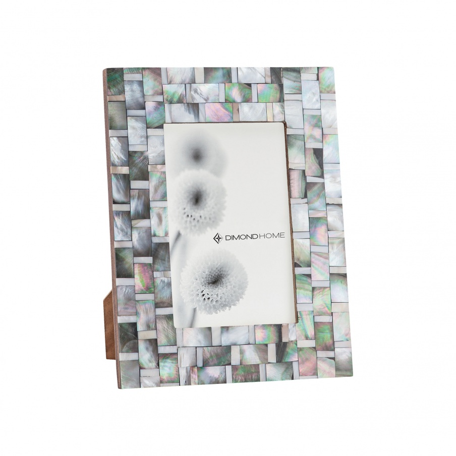 Bilderrahmen Chroma 4x6 Photo Frame In Mother of Pearl And Black Dimond Home