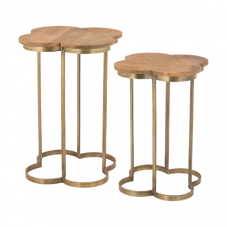 Tisch Gold Leaf Quatrafoil Accent Table Dimond Home