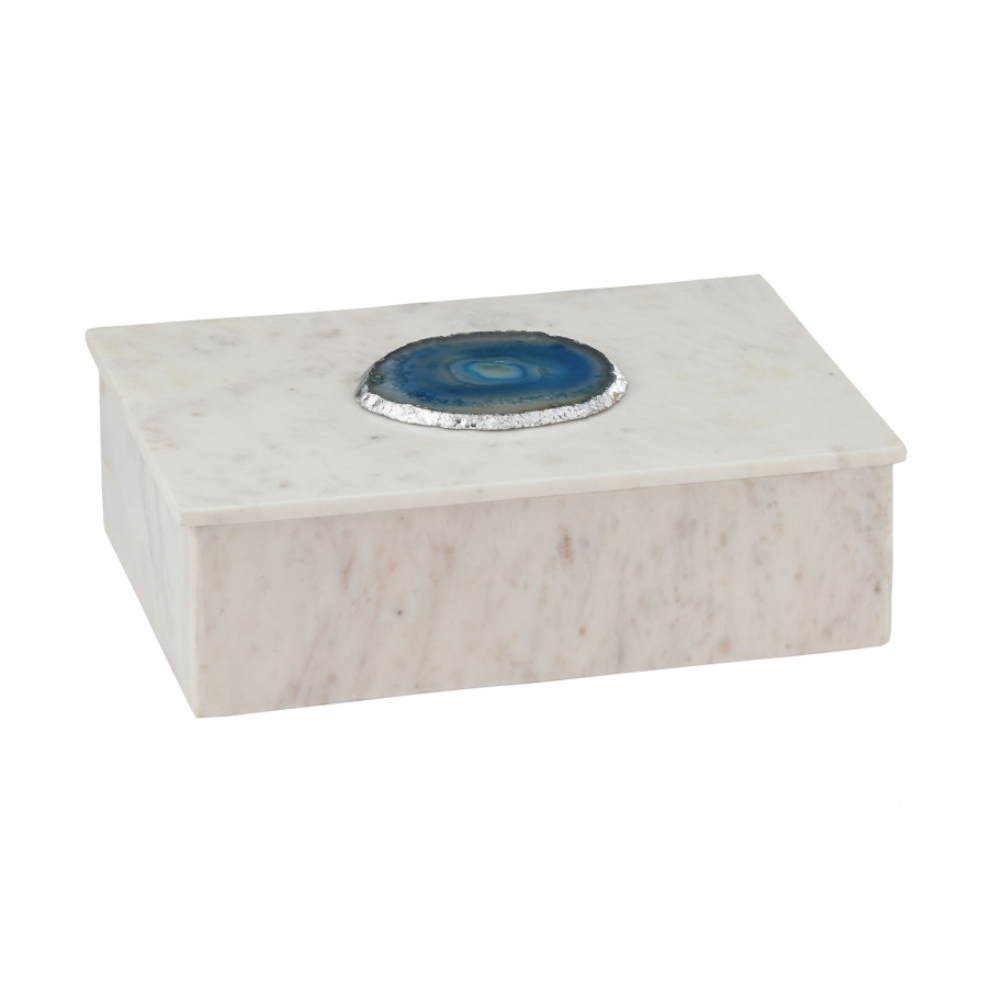 Aufbewahrungsbox Antilles Box In Marble White And Blue Agate Dimond Home