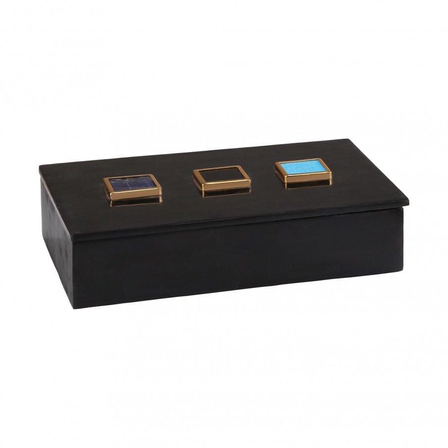 Aufbewahrungsbox Antilles Box In Black Marble And Mixed Agate Dimond Home
