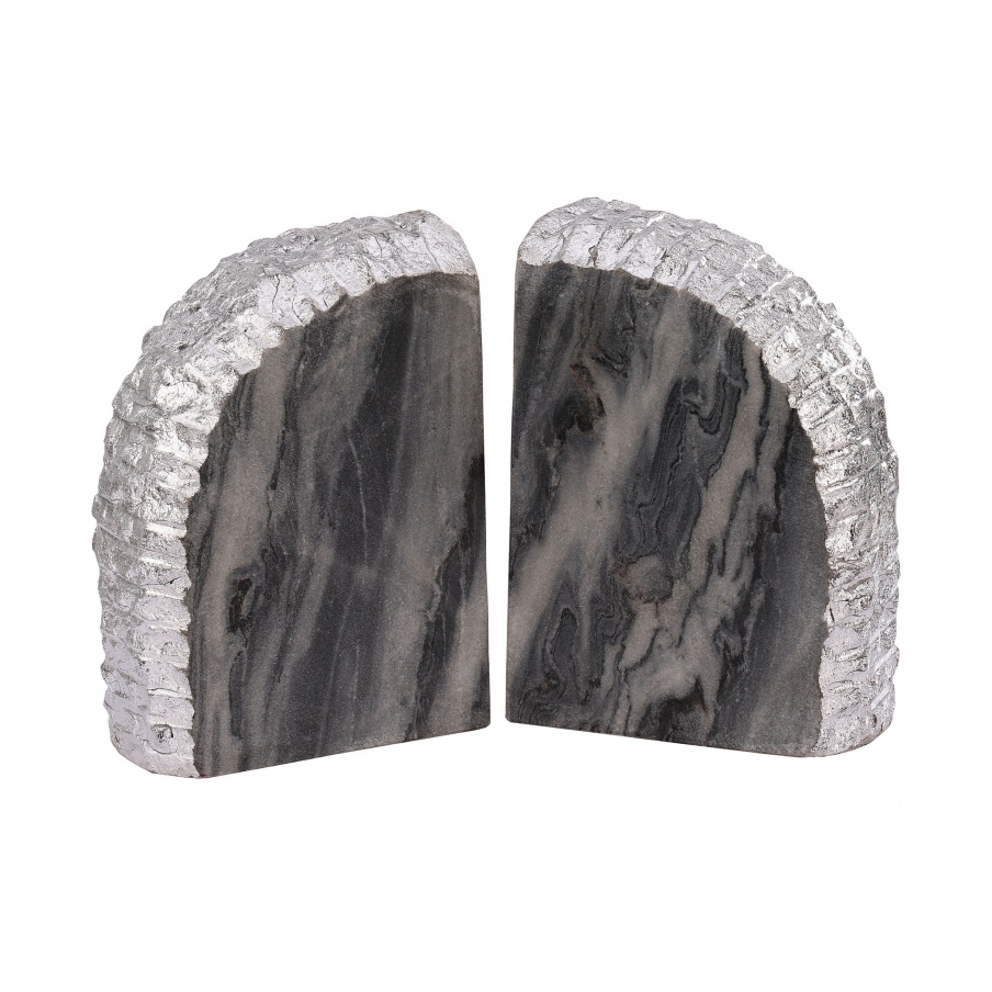 Книгодержатель Glace Bookends In Silver Dimond Home