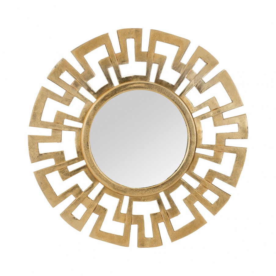 Wandhalter Cast Greek Key Mirror Dimond Home