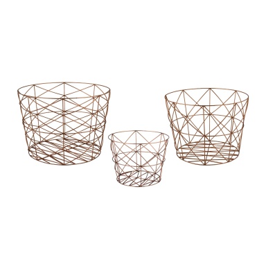 Korb Nested Geometric Copper Baskets