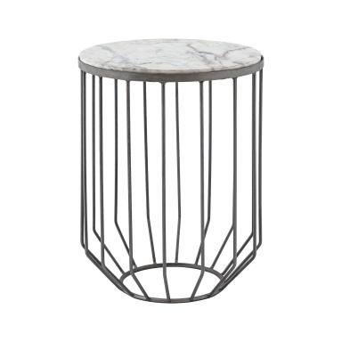 Tisch Helm Accent Table In Zinc