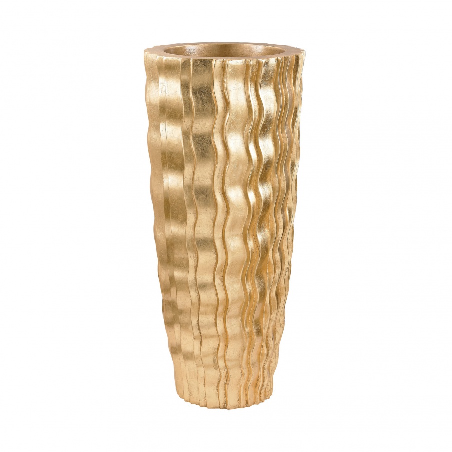 Pflanzgefäß Small Gold Wave Vessel Dimond Home