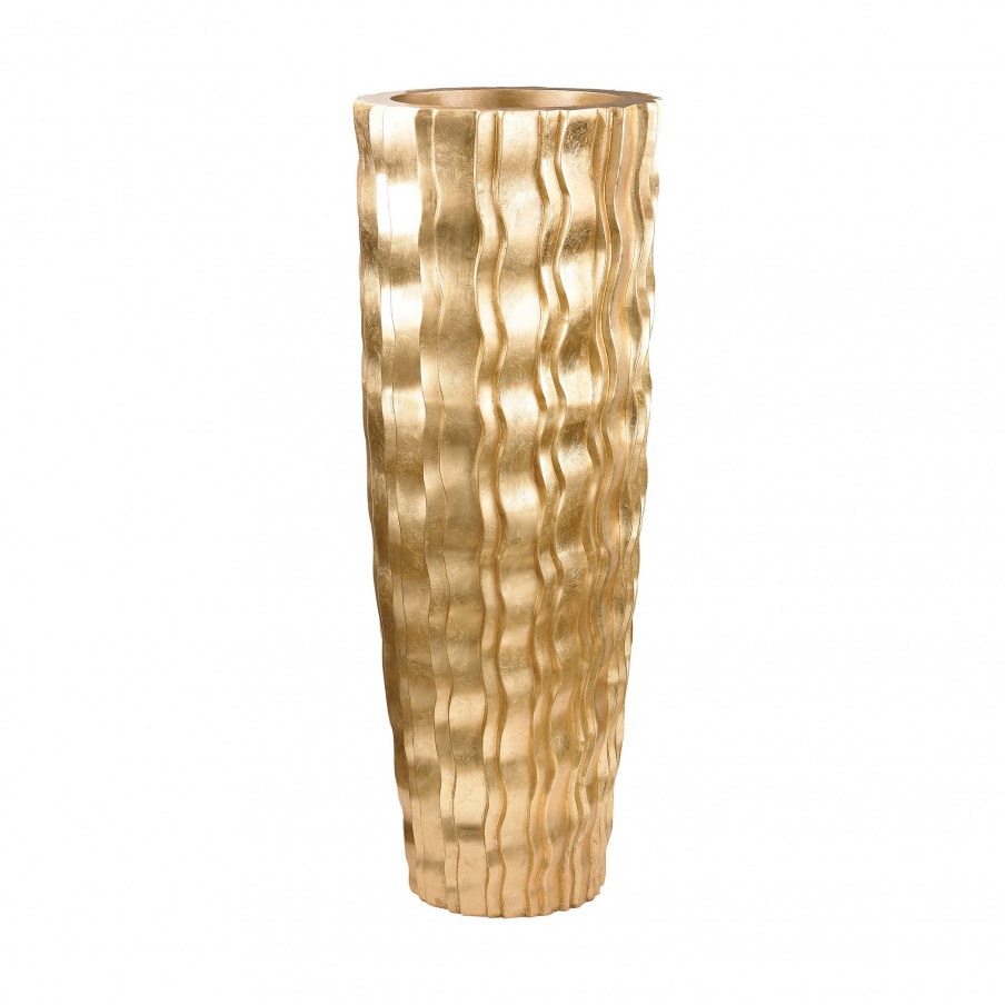 Pflanzgefäß Large Gold Wave Vessel Dimond Home