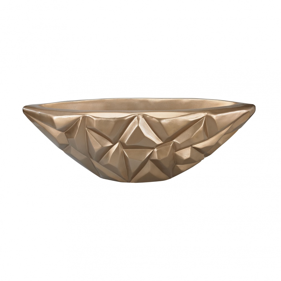 Vase für Kleinigkeiten Qattara 10-Inch Bowl In Champagne Gold Dimond Home