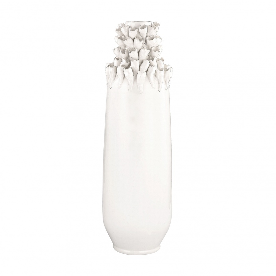 Vase Textured Top Tall Ceramic Vase Dimond Home