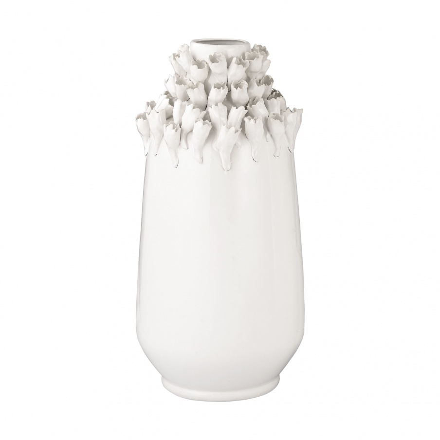 Vase Textured Top Short Ceramic Vase Dimond Home