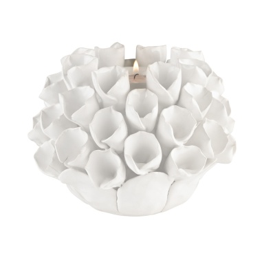 Kerzenhalter White Ceramic Bud Candle Holder
