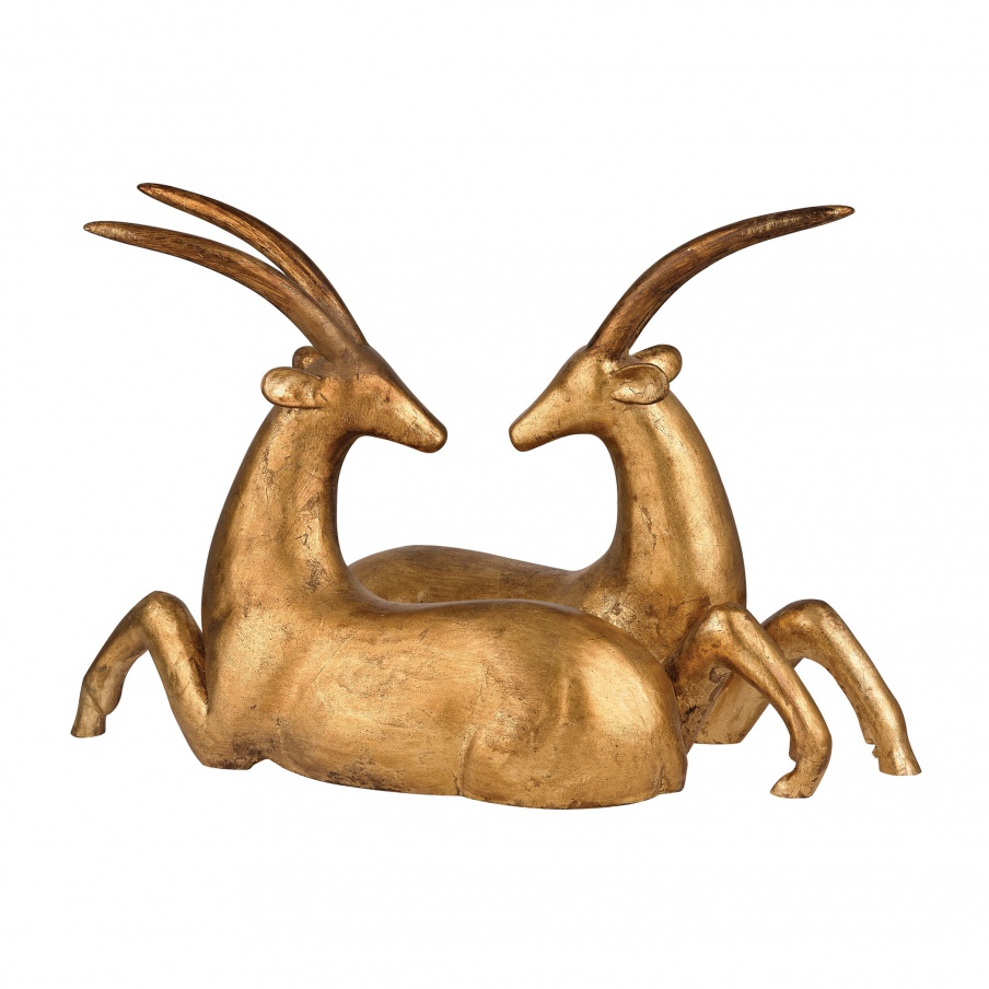 Statuette Resting African Gazelle Sculpture Dimond Home