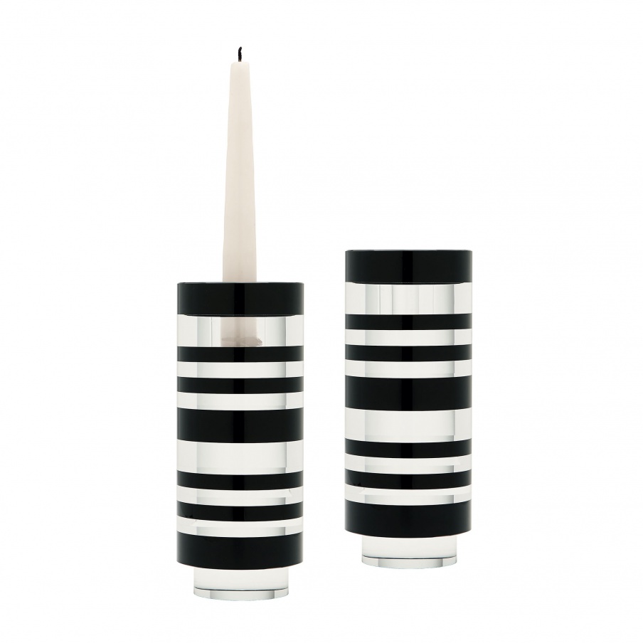 Kerzenhalter Sliced Smoking Candleholder Crystal - Small. Set Of 2 Dimond Home