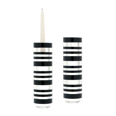 Kerzenhalter Sliced Smoking Candleholder Crystal - Large. Set Of 2