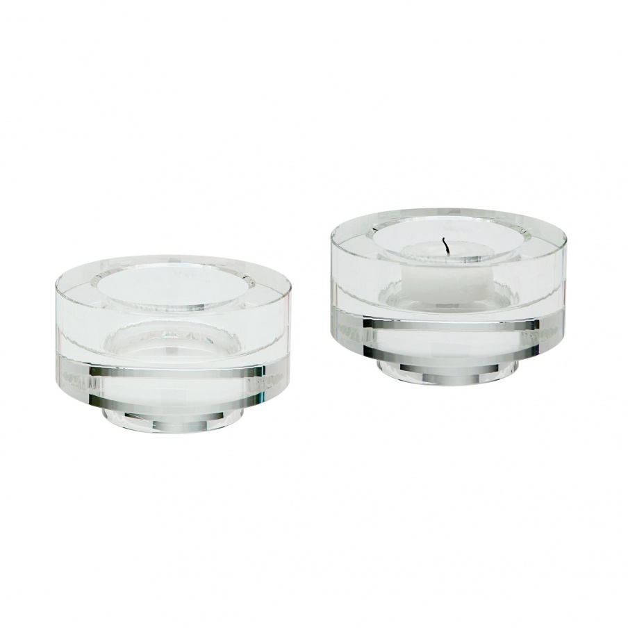 Kerzenhalter Fluted Crystal Votive -Set Of 2 Dimond Home